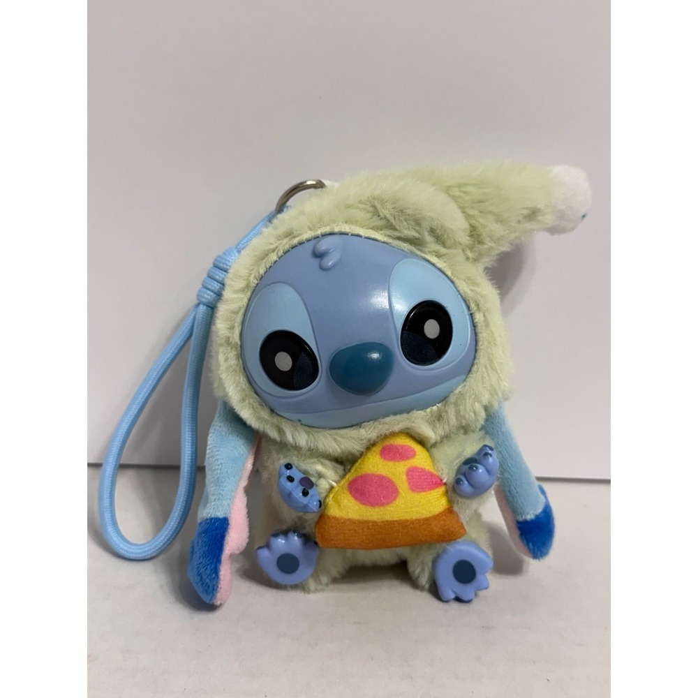 Miniso Disney Stitch Eat Something Before Sleep Crispy Pizza Plush Keychain
